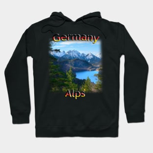 German nature Alps with Lake Alpsee Hoodie